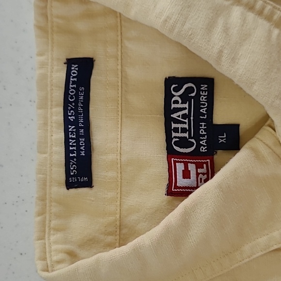 Chaps linen cotton blend short sleeve shirt size XL - Picture 2 of 4